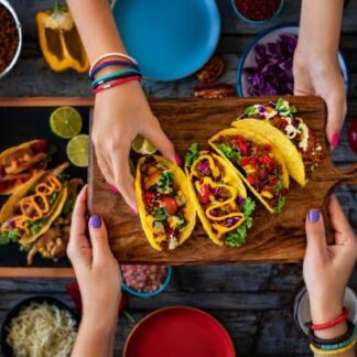 4 tacos au bœuf ou au poulet