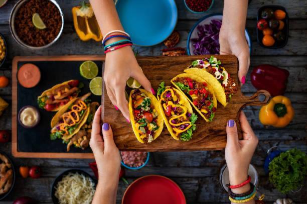 4 tacos au bœuf ou au poulet
