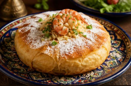 Pastilla aux  poissons avec des crevettes (individual)