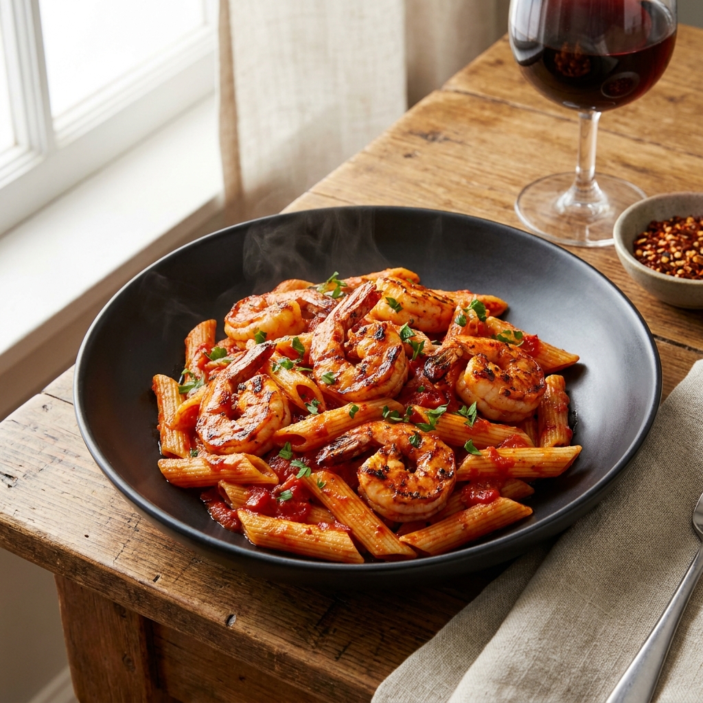 Penne Arrabbiata (with Shrimp or Chicken)